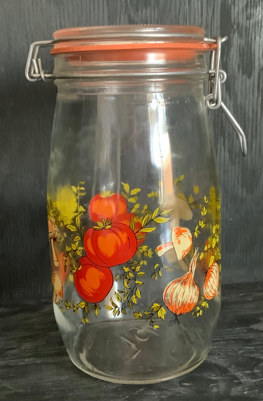 Arc France Vegetable Mushroom Theme 1.5 Litre Glass Jar