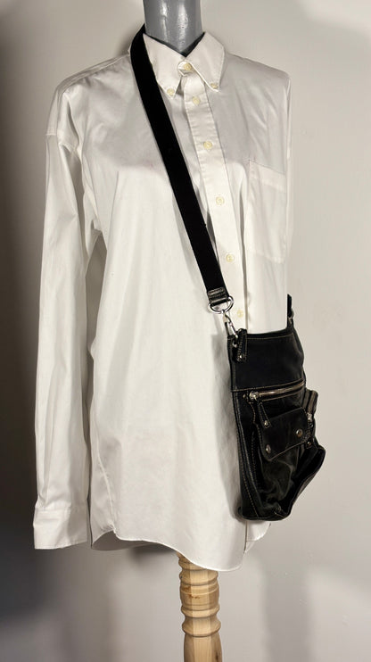 Fossil Sutter Black Leather Crossbody Purse