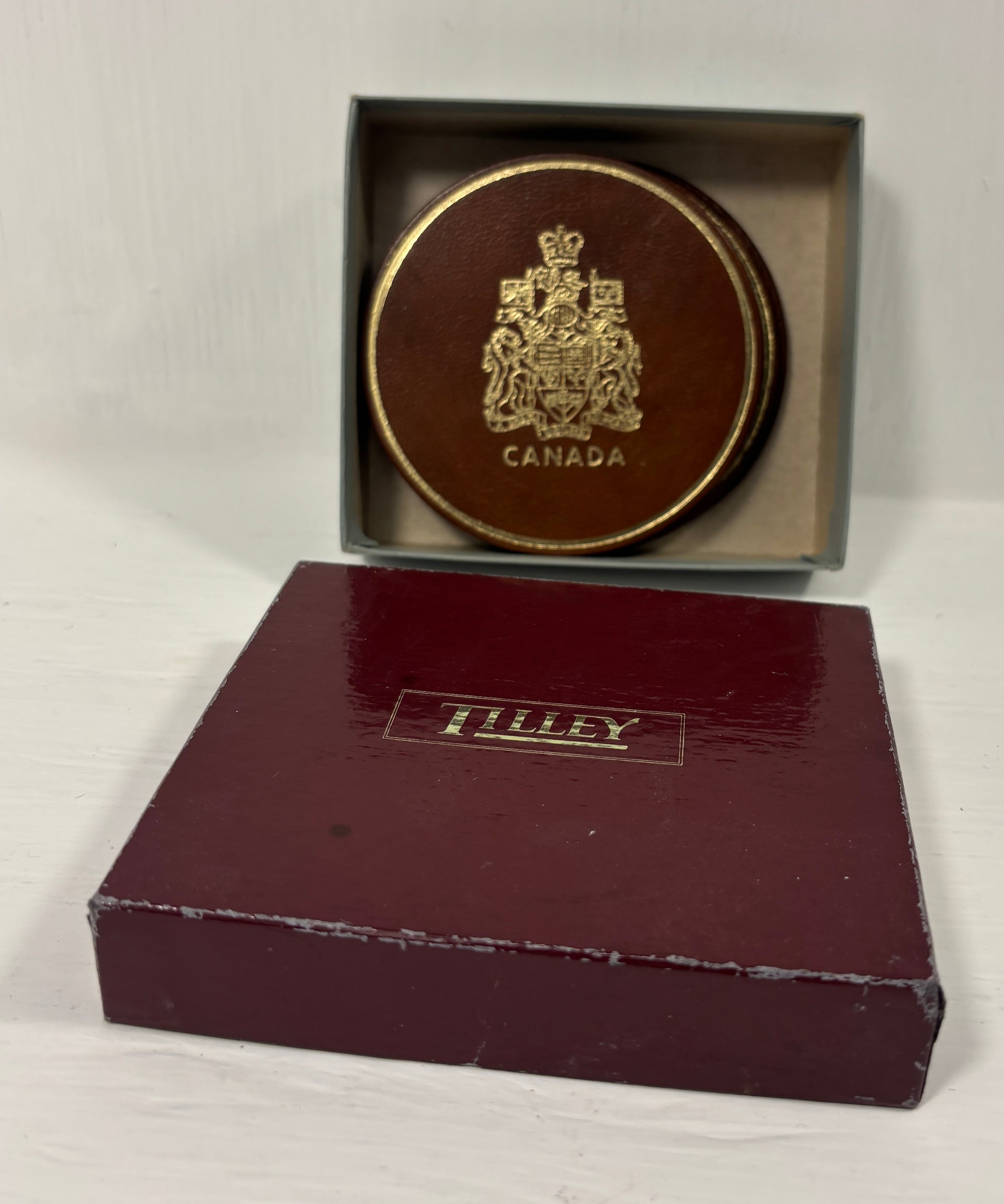 Coaster with 'Canada' emblem in a Filleys box on a white background