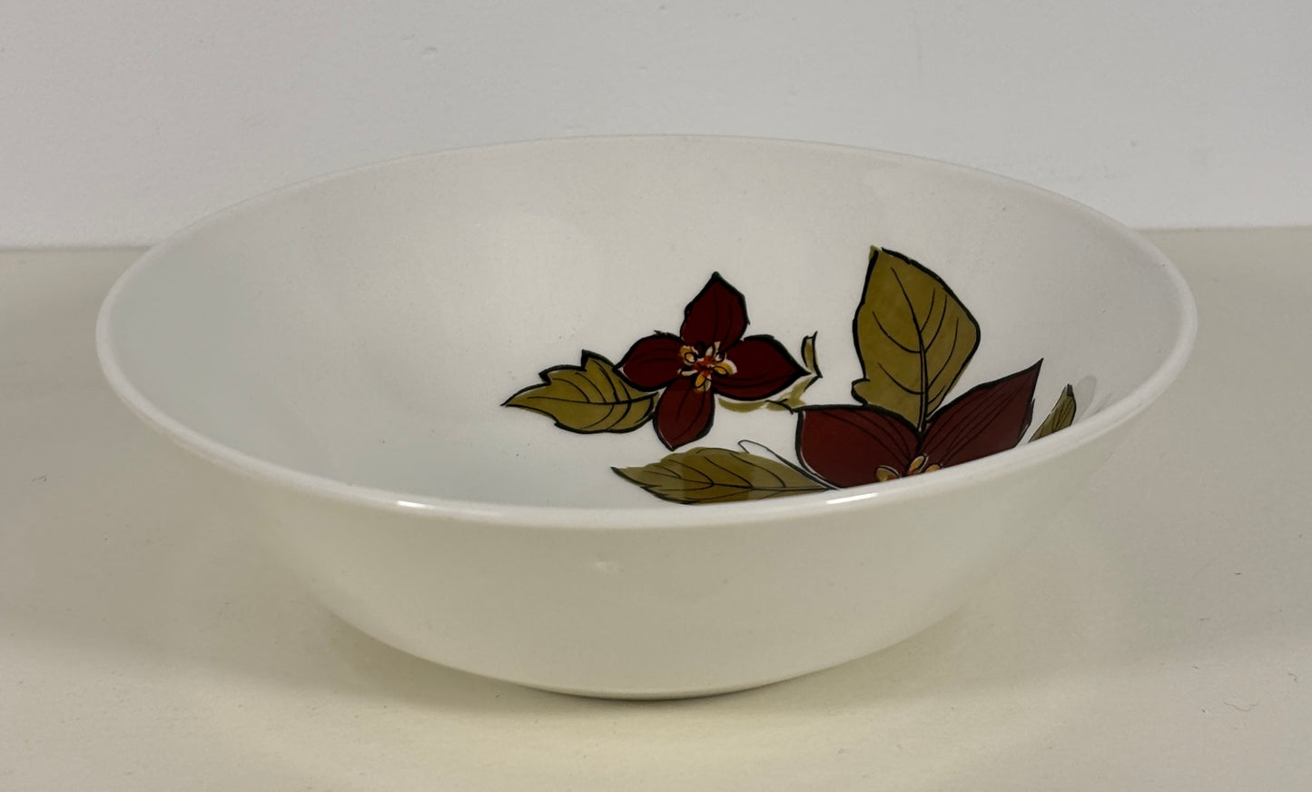 Vintage Maroon Poinsettias Christmas bowl