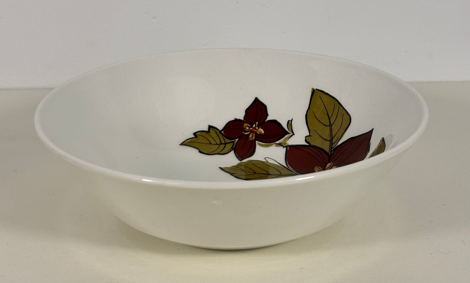 Vintage Maroon Poinsettias Christmas bowl