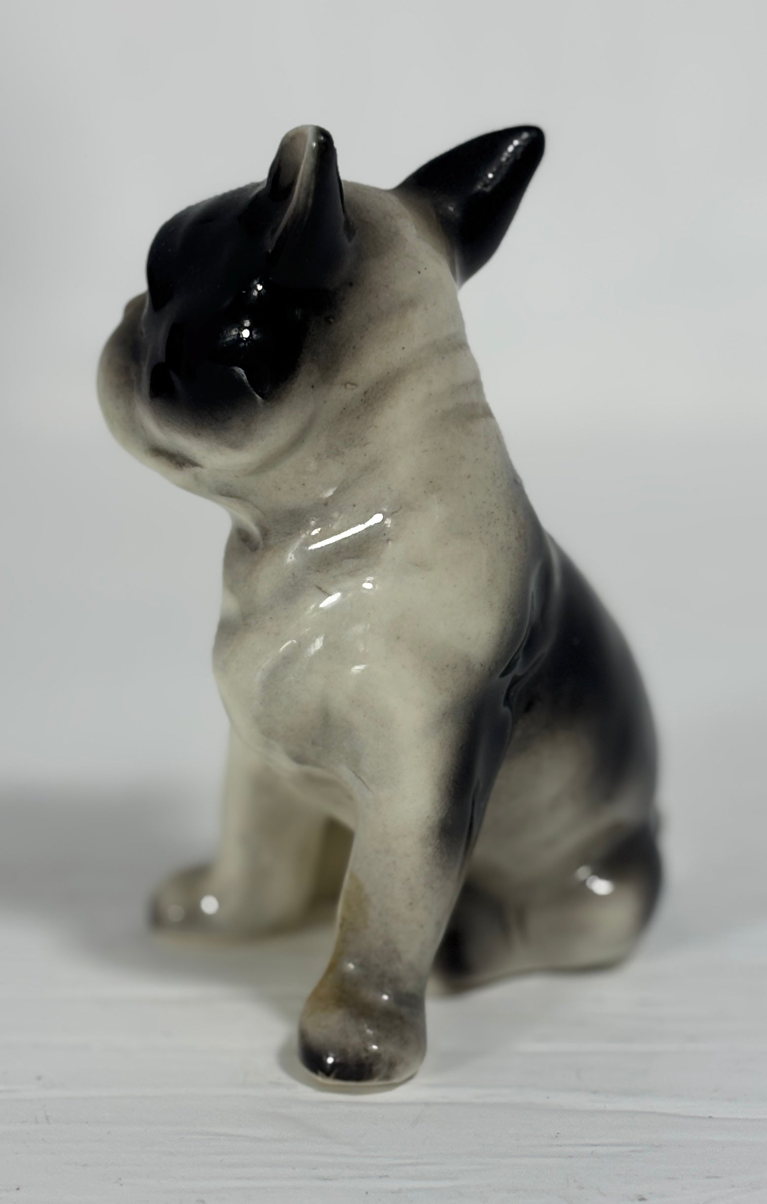 Vintage Ceramic Hand Painted Sitting French Bulldog Figurine