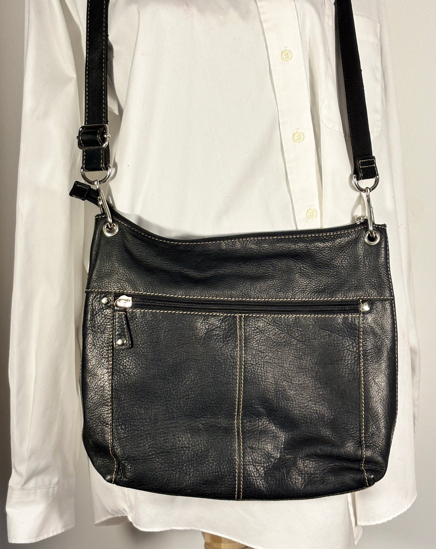 Fossil Sutter Black Leather Crossbody Purse