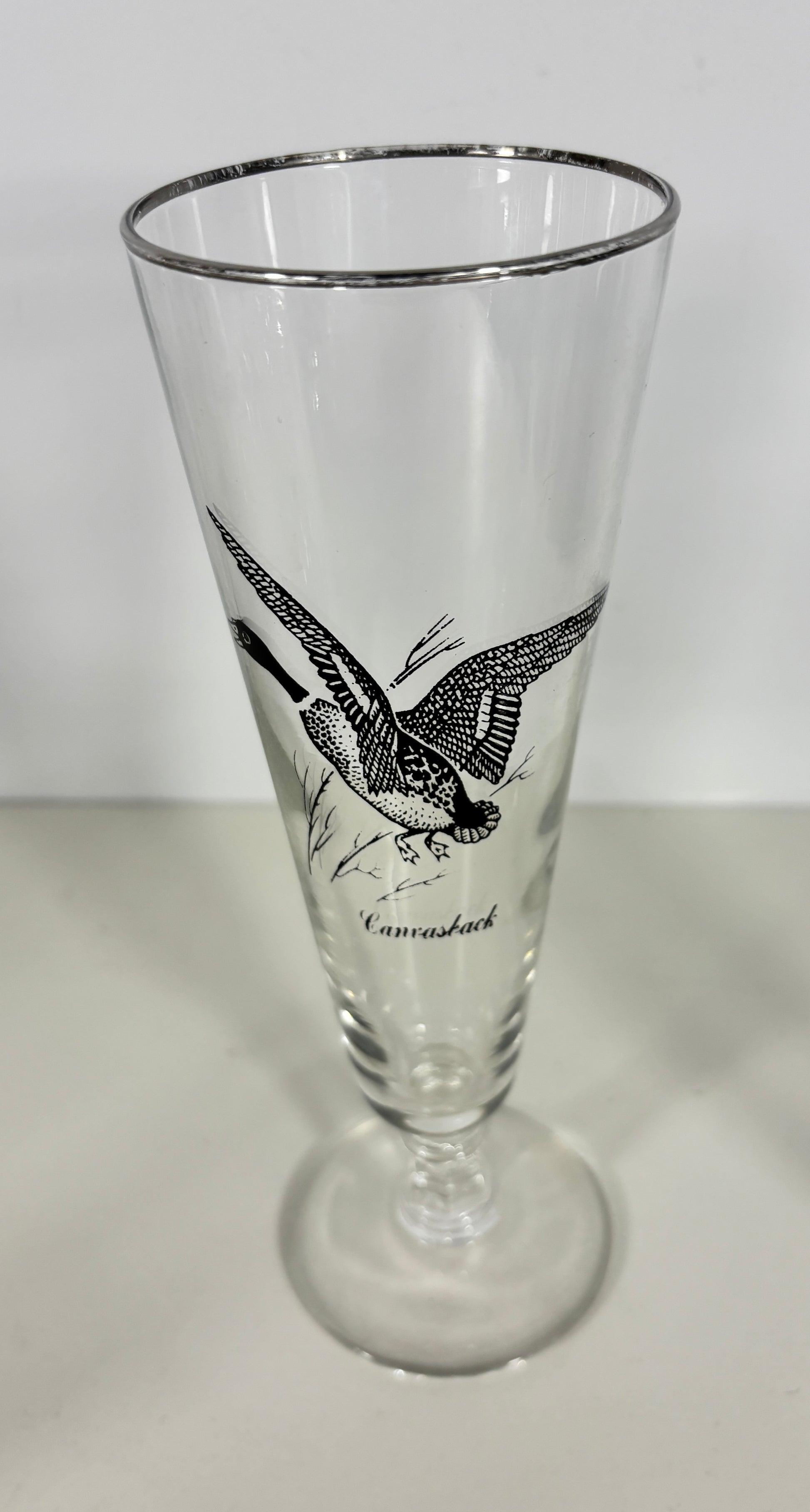 Clear glass with bird design and 'Cannabird' text on a white background