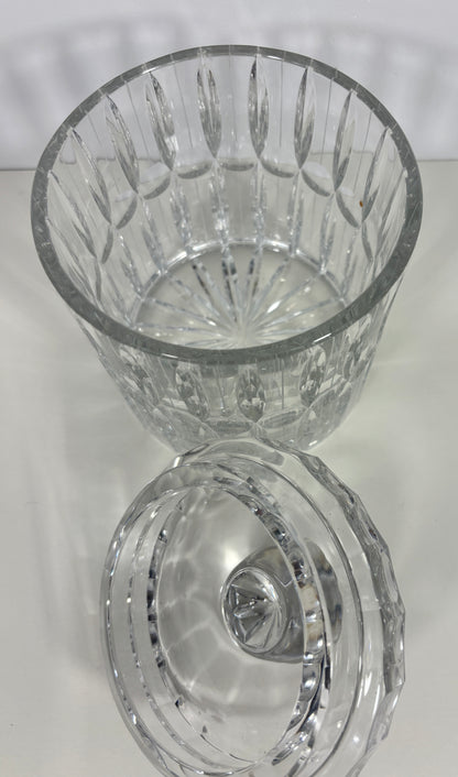 Hungarian Cylindrical Cut Vintage Crystal Cookie Jar