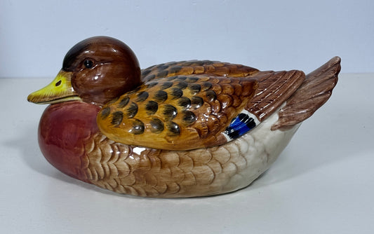 Fitz and Floyd Essentials Game Bird Duck Lidded Dish