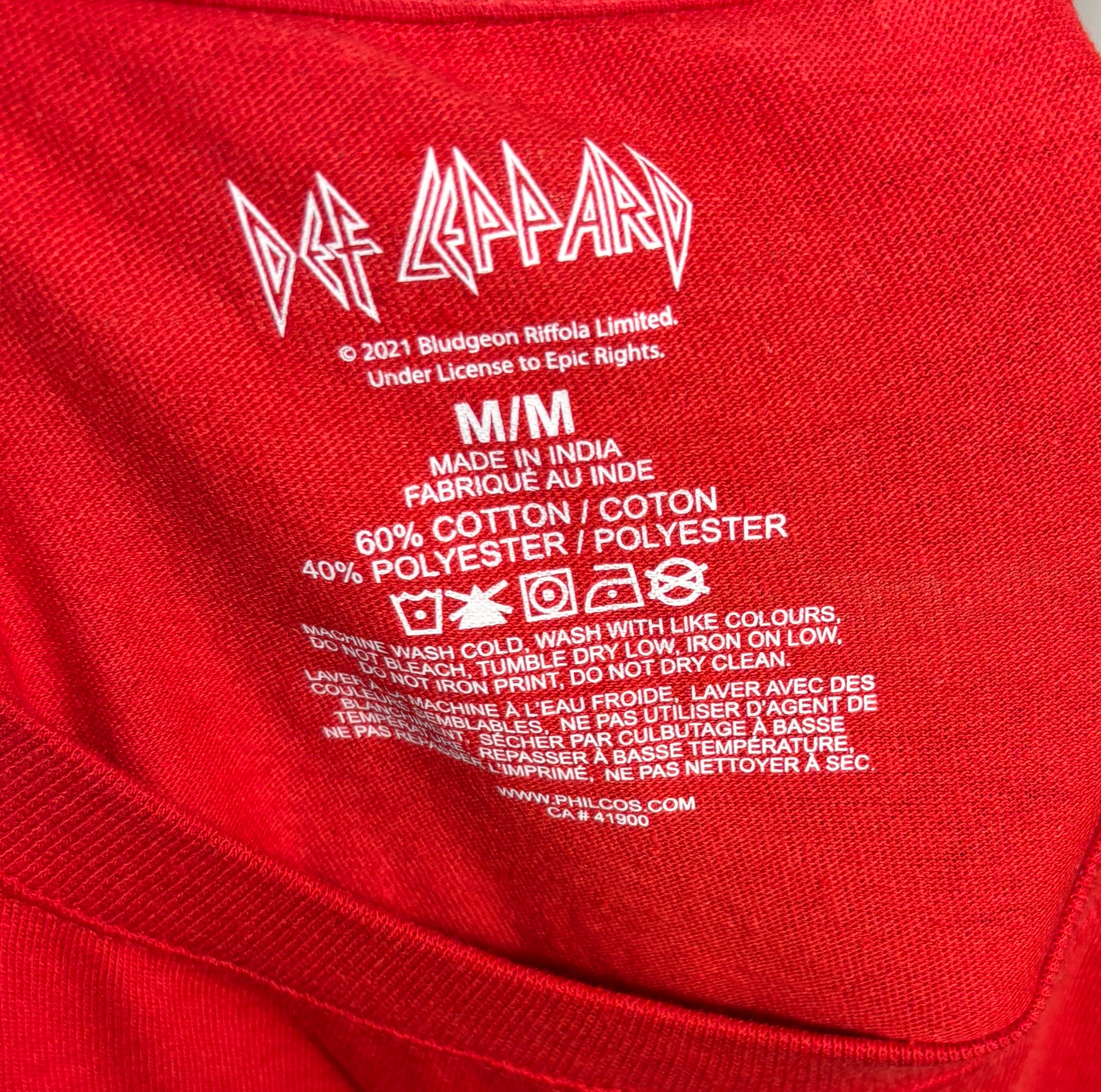 Def Leppard Hysteria Tee Shirt Adult Medium