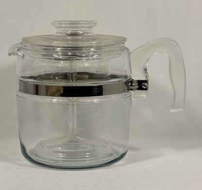 Vintage Pyrex Flameware 6 Cup Glass Coffee Percolator