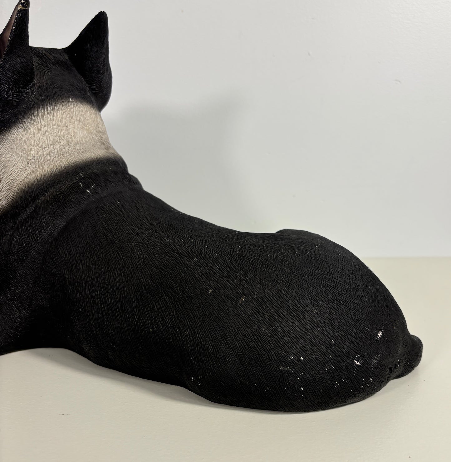 Sandicast Sandra Brue Lying Boston Terrier Sculpture
