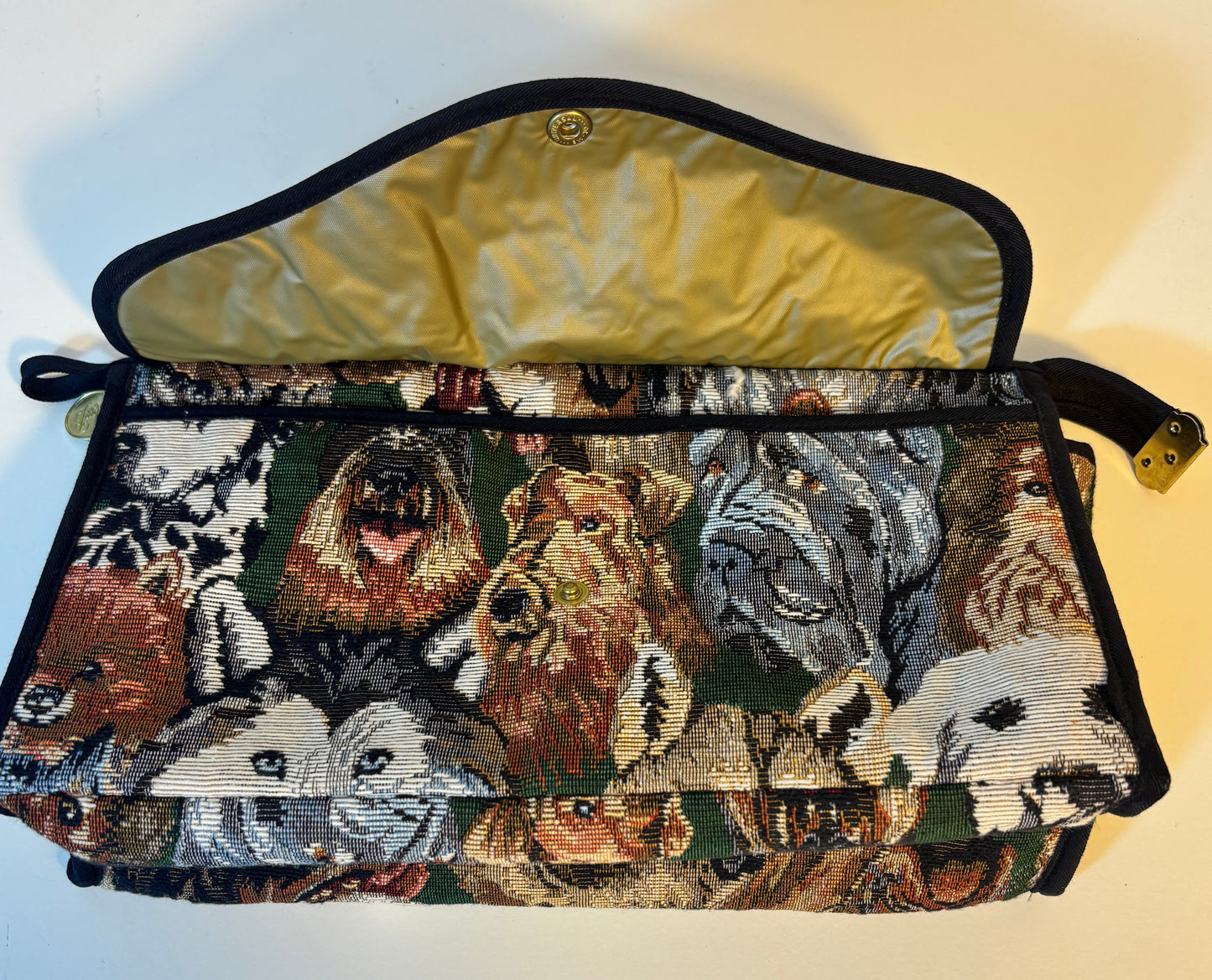 Maggi B Canada Vintage Dog Tapestry Clutch Purse