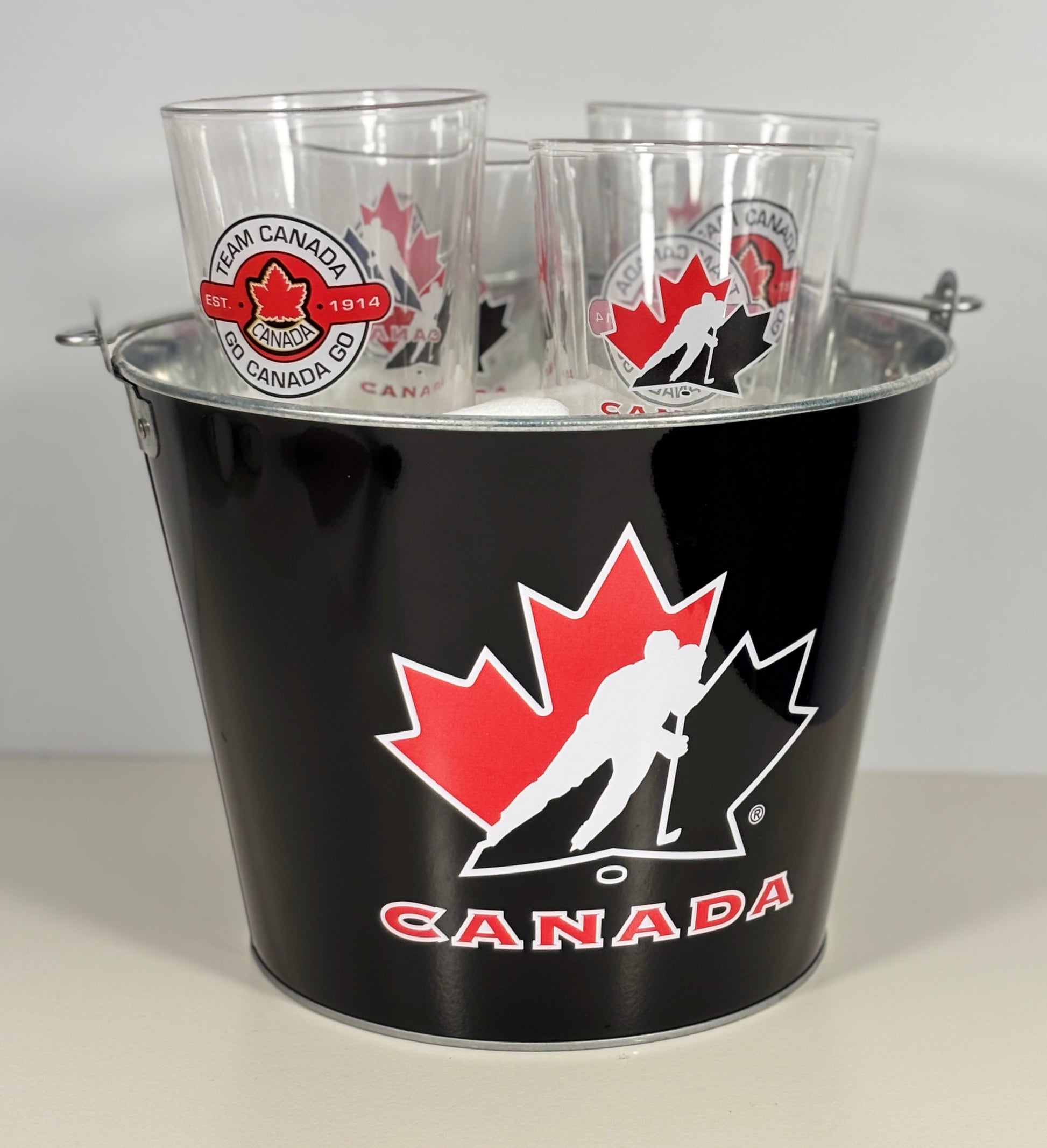 Team Canada Hockey Beer Glass and Ice Bucket Set
