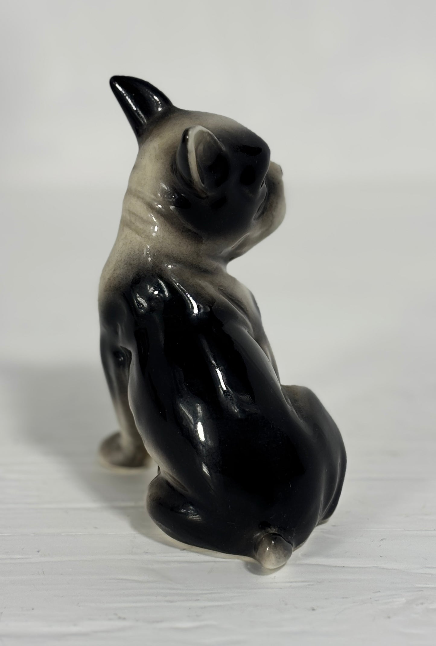Vintage Ceramic Hand Painted Sitting French Bulldog Figurine