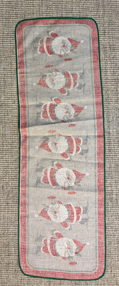 Scandinavian Burlap Christmas Santa Table Runner by Hildegard Olmås