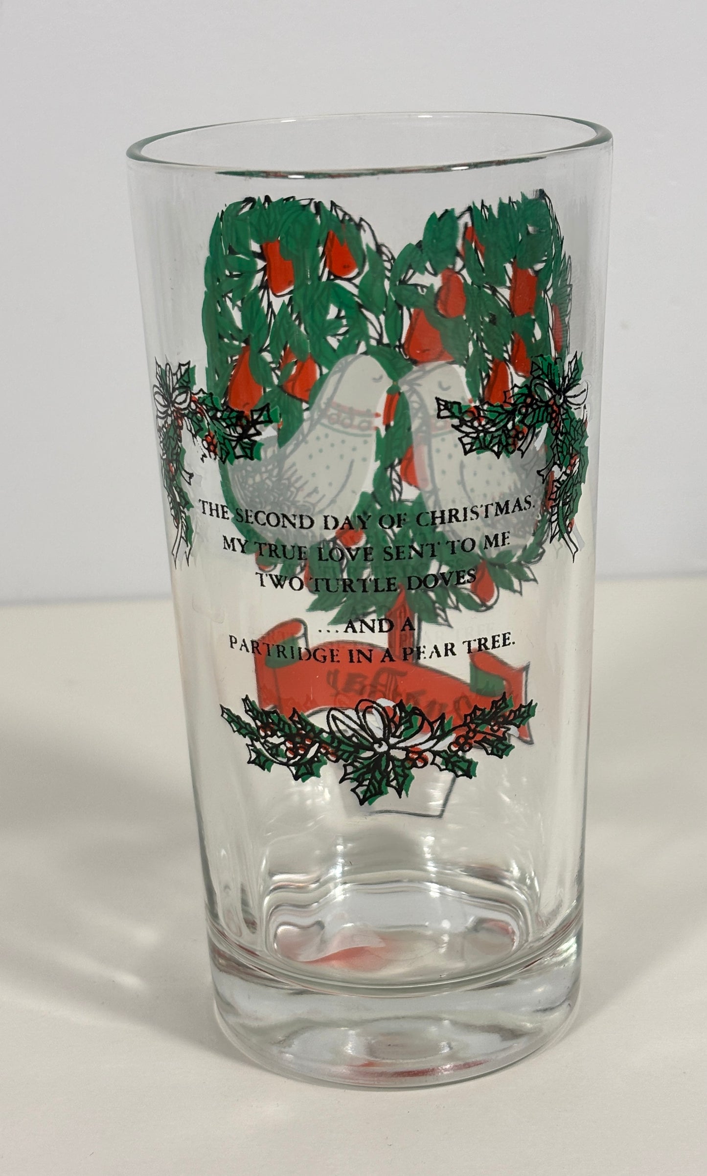 Indiana Glass 2nd Day of Christmas Tumbler Glass