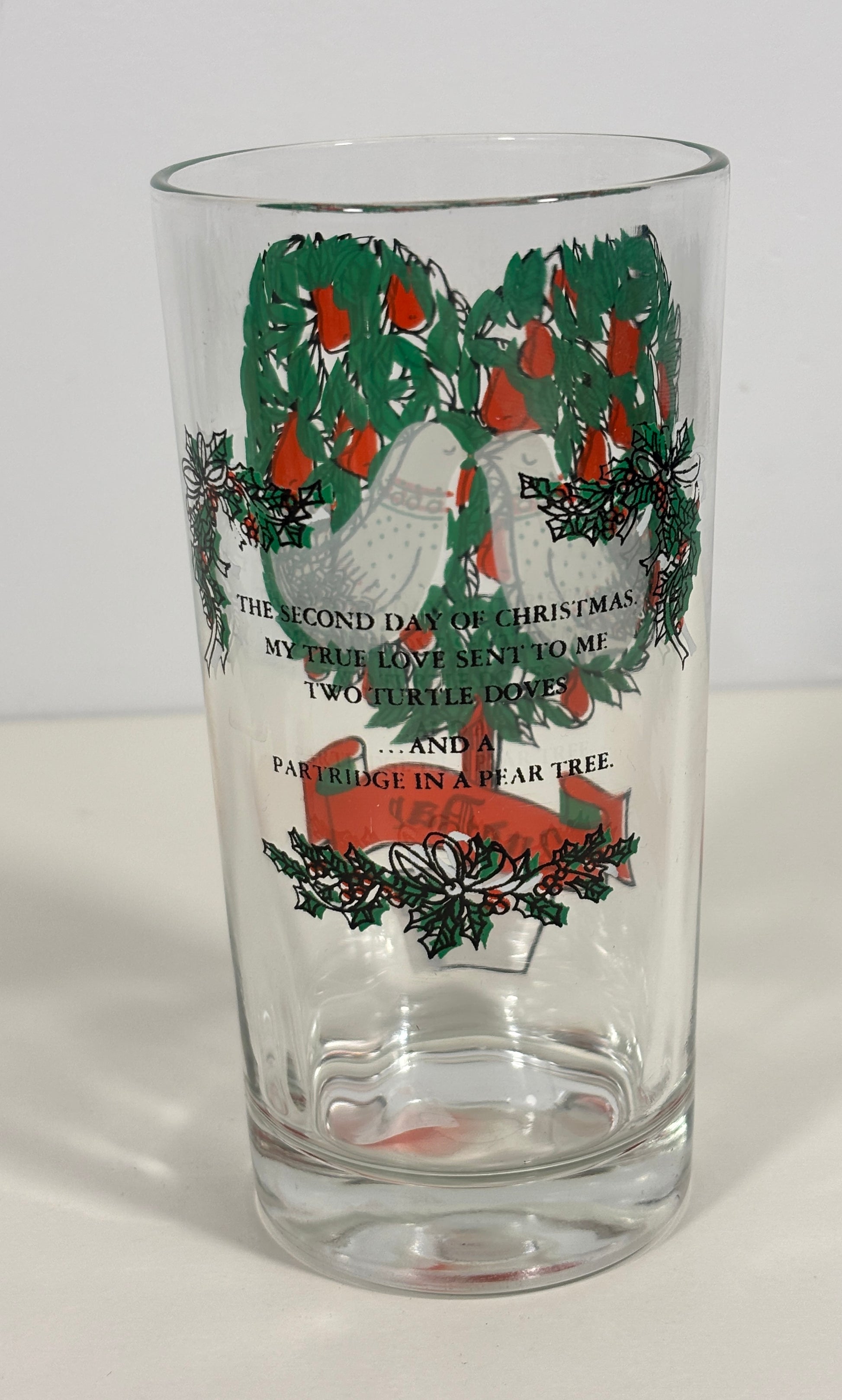 Indiana Glass 2nd Day of Christmas Tumbler Glass