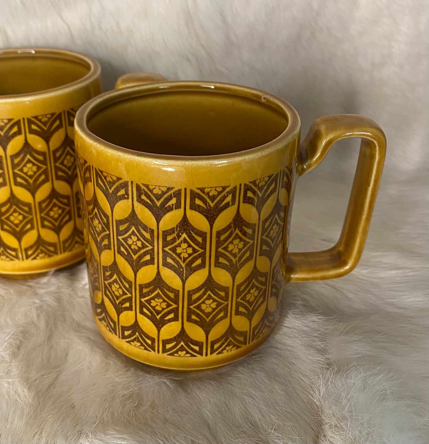 Mid Century Modern Vintage Retro Made in Japan Coffee Mugs set of 4