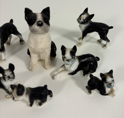 Lot of Boston Terrier Frenchie Mini Dog Figurines