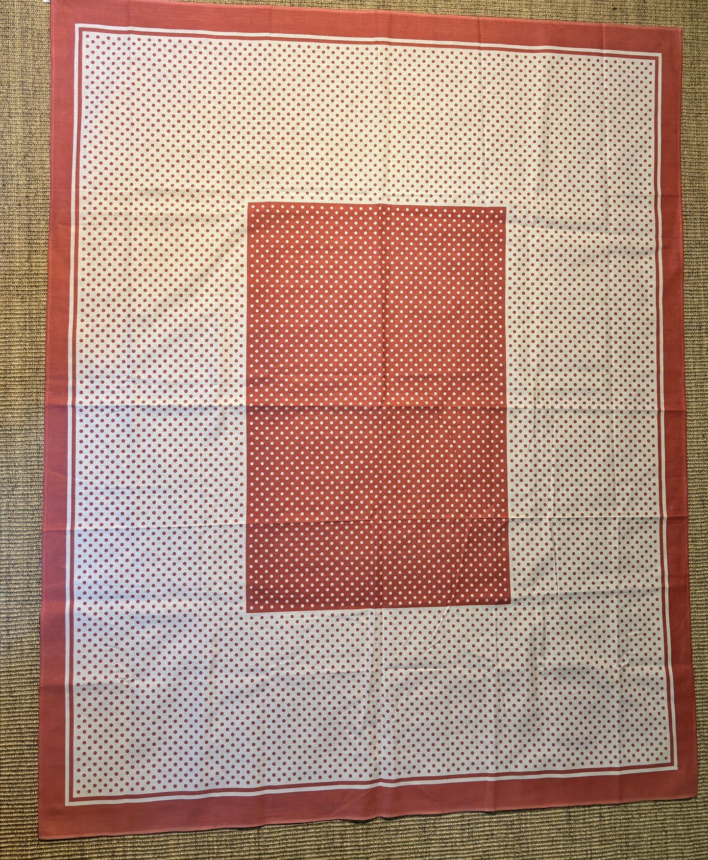 Vintage Polka Dot Theme Cotton Tablecloth
