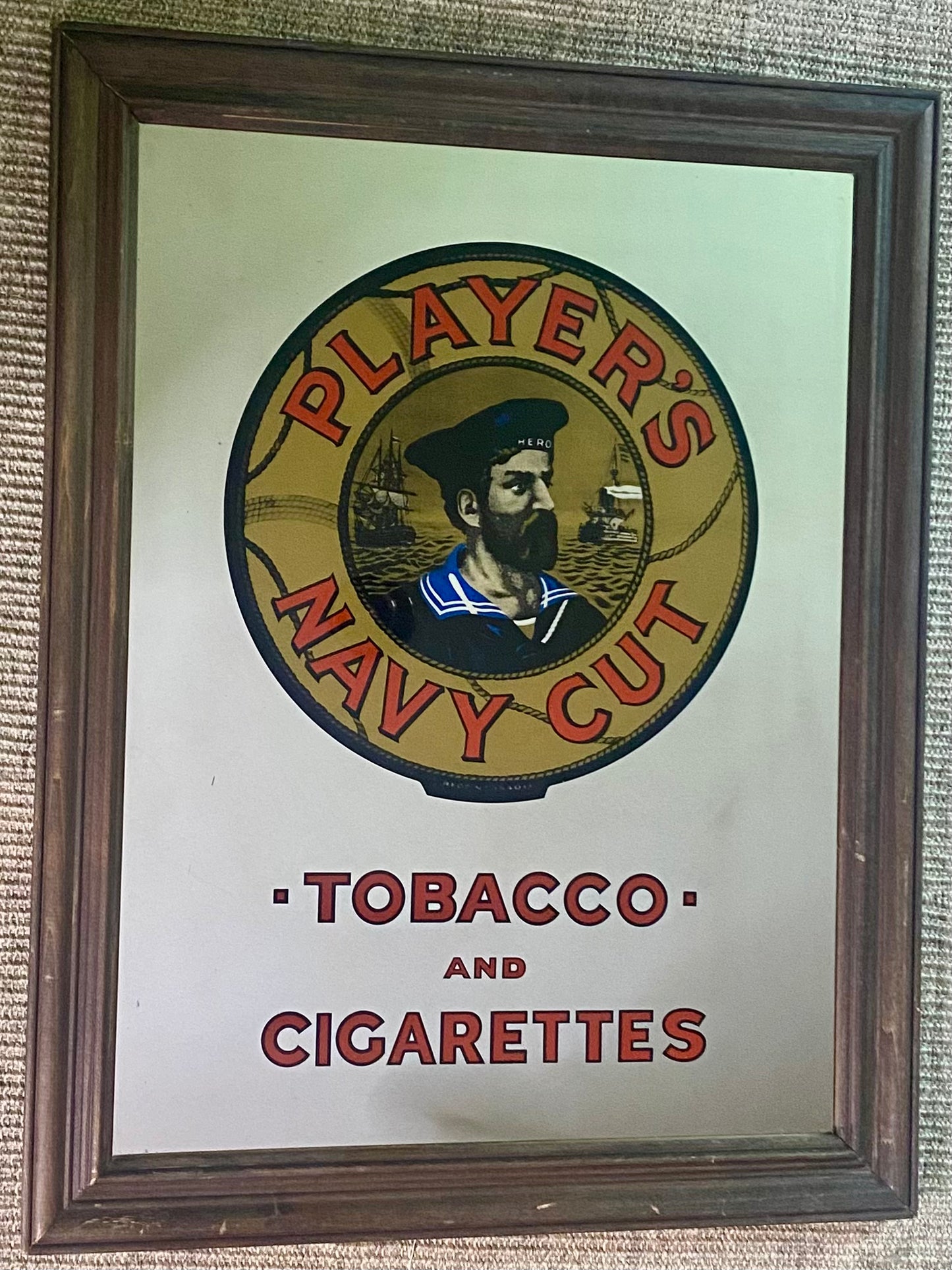 Vintage Player’s Navy Cut Tobacco and Cigarettes Advertising Mirror