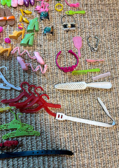 Lot of Vintage Barbie Shoes Boots and Accessories