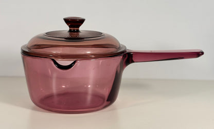 Cranberry Corning Visions 1 Litre Covered Saucepan