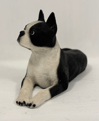 Living Stone Boston Terrier Dog Statuette