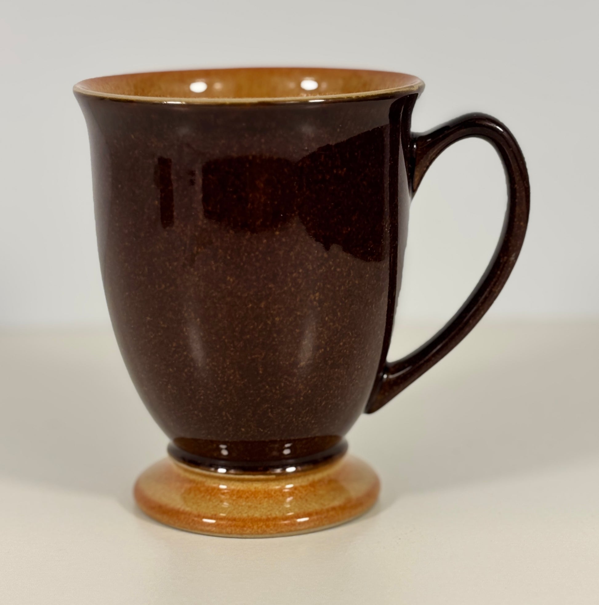 Denby Chefs Brown Footed Pedestal Mugs stoneware