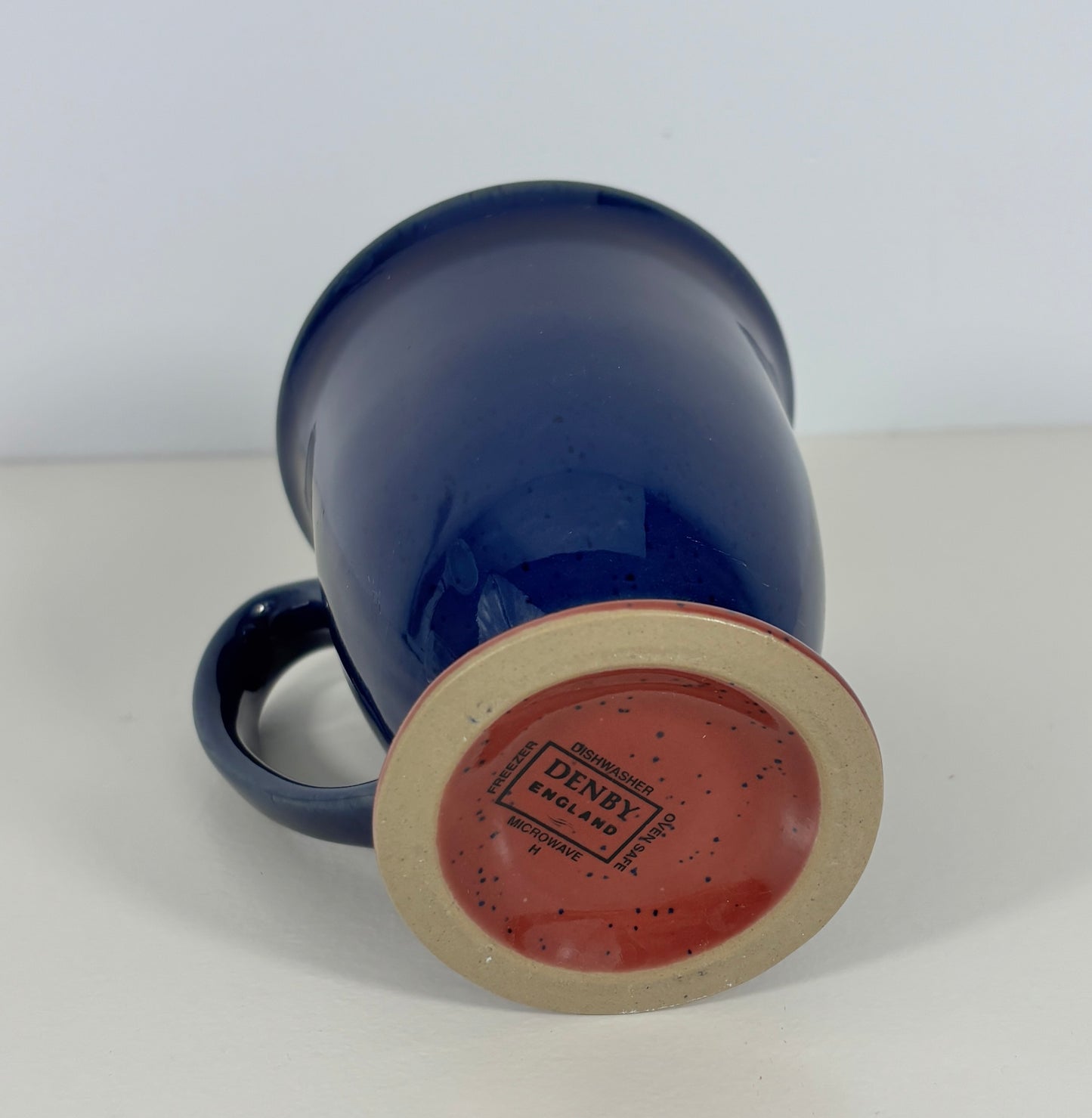 Rare Denby Harlequin Blue Footed mug