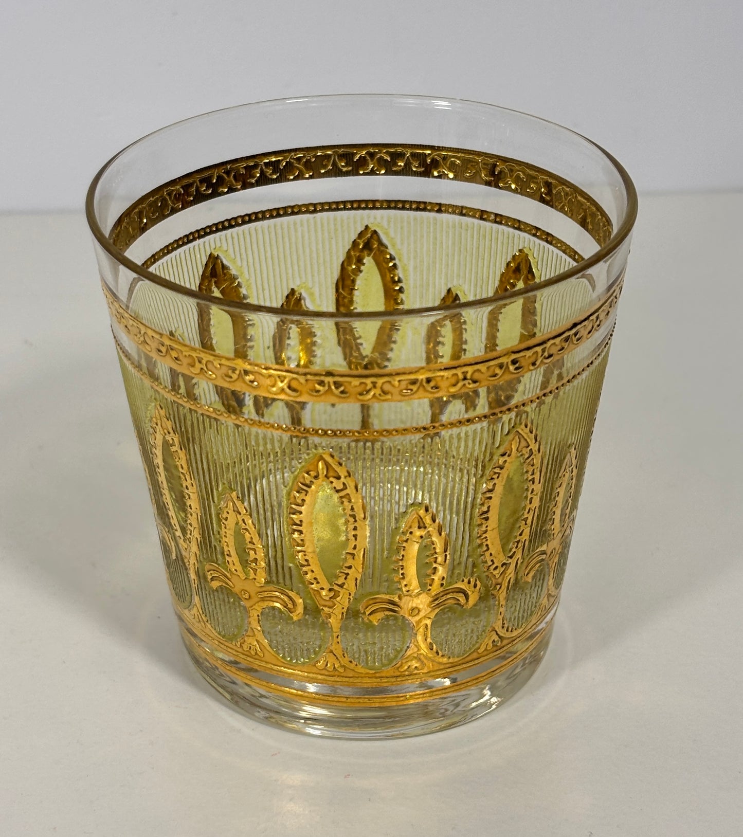 Culver Fleur de Lis Lowball Glass