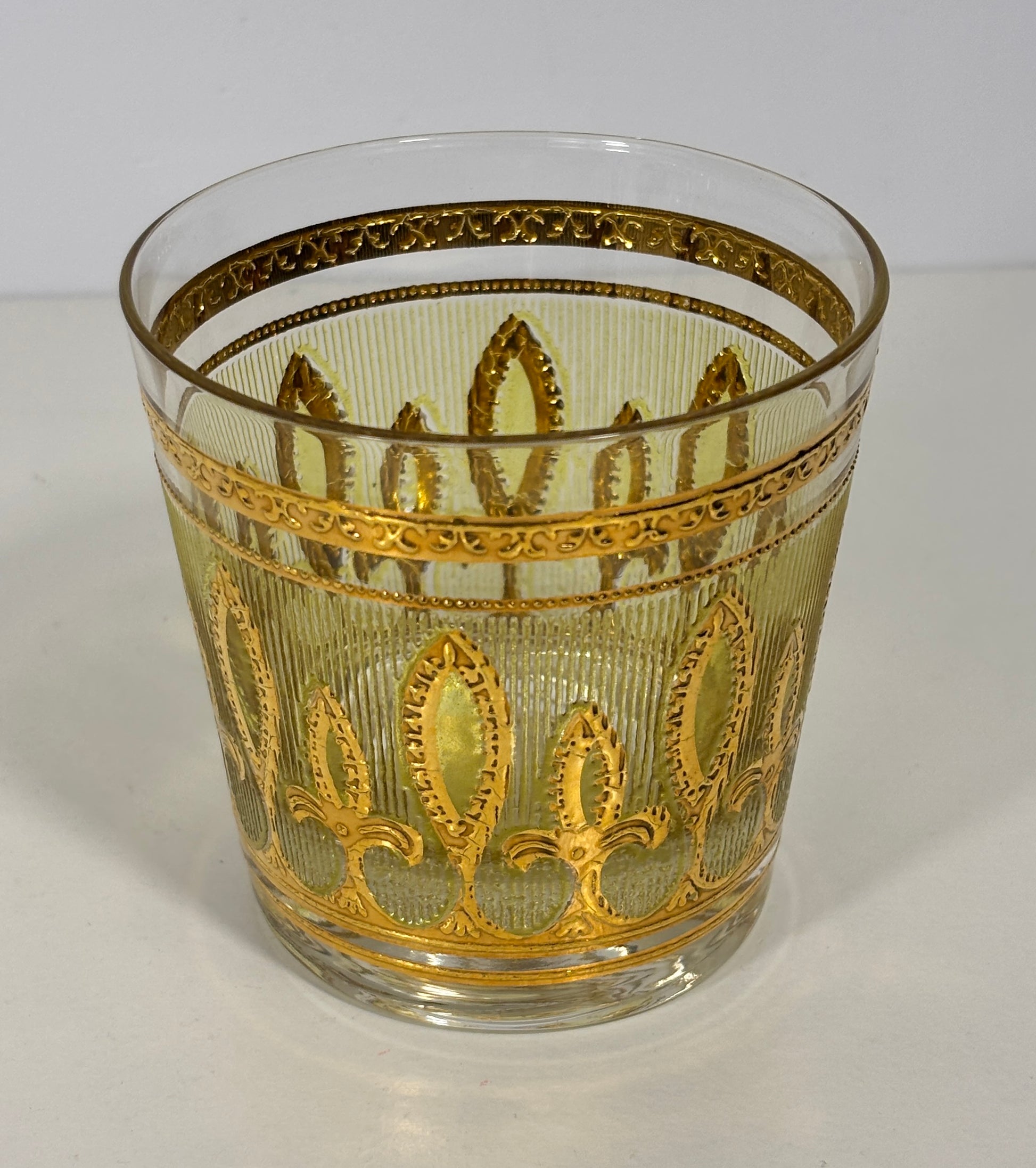Culver Fleur de Lis Lowball Glass