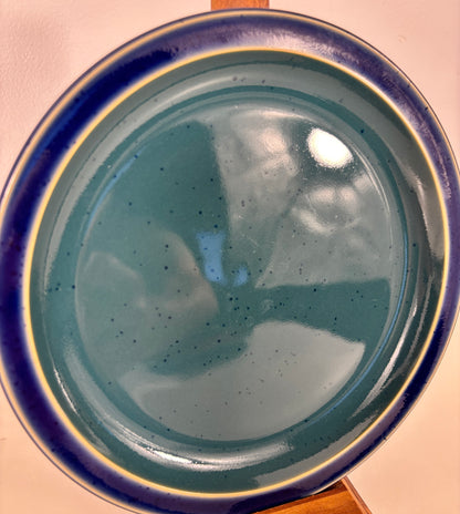 Denby Harlequin Green and Blue Bread Plate