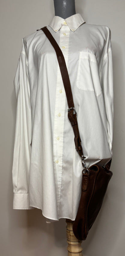 Roots Brown Leather Satchel