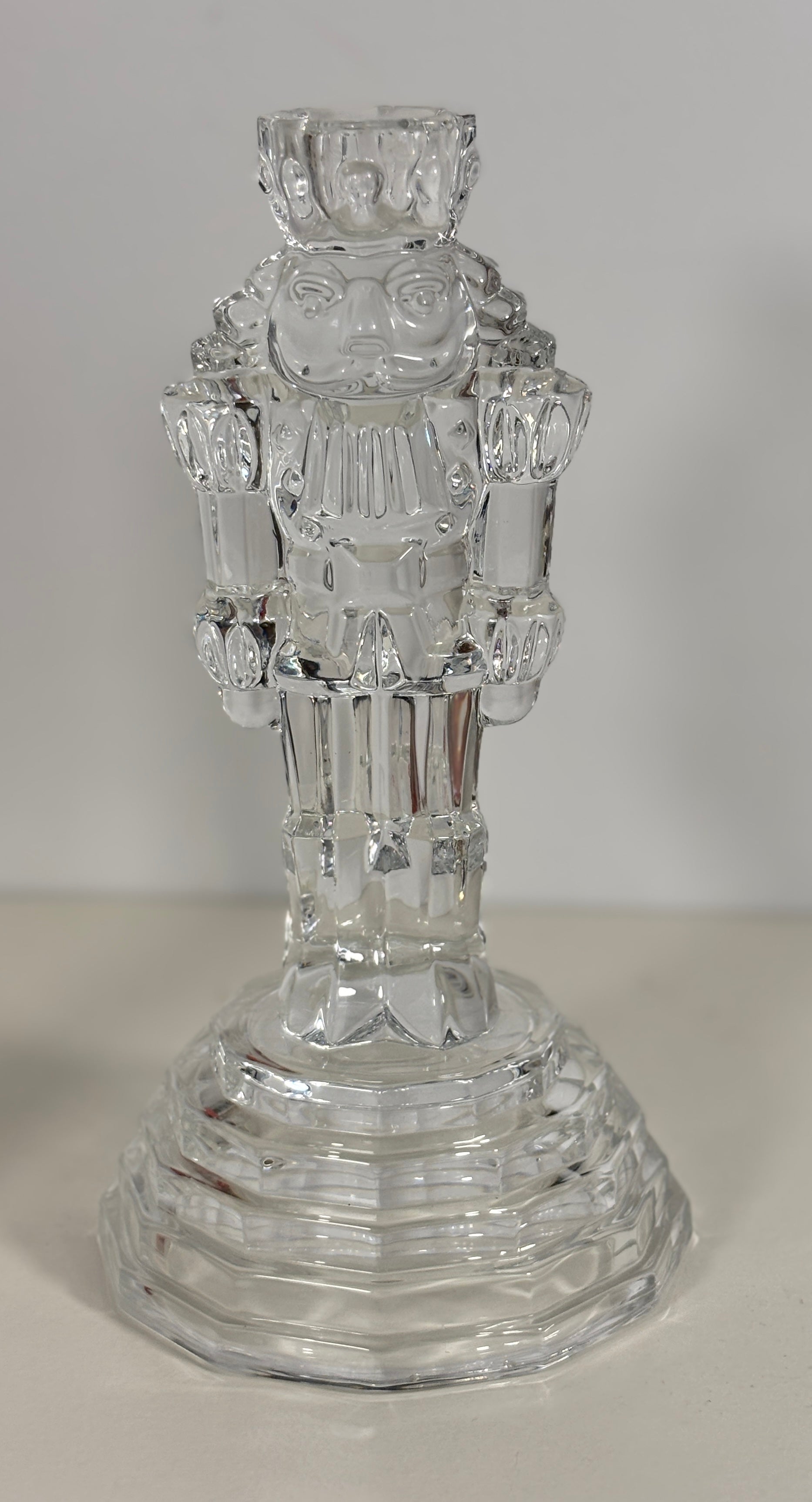 Princess House Holiday Treasures Crystal Nutcracker Candlestick Holder