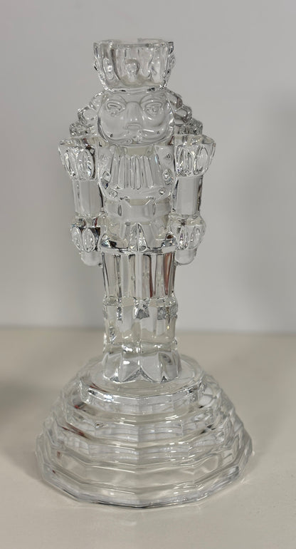 Princess House Holiday Treasures Crystal Nutcracker Candlestick Holder