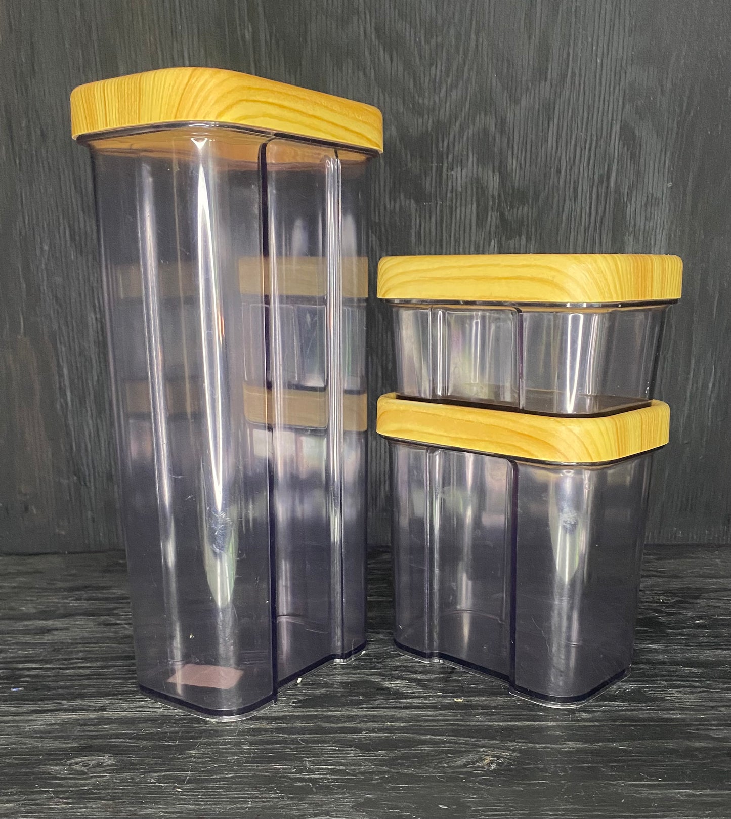 Robex Vintage Wood Grain Food Storage Containers Set