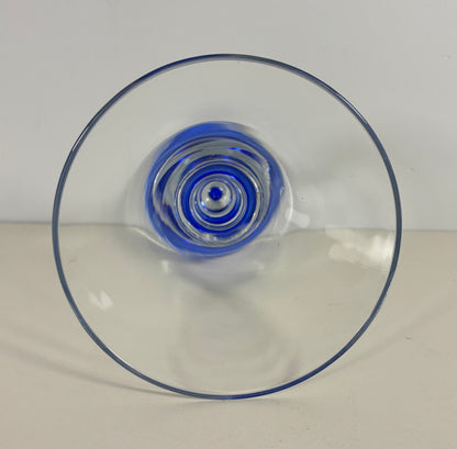 Rare Vintage Mikasa Devala Blue Bubble Martini Cocktail Glass