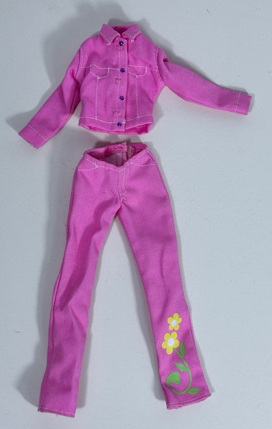 Barbie Fashion Avenue Pink Flower Jacket and Pants Set