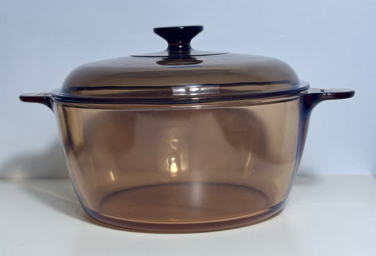 Vintage Corning Vision 4.5L Amber Covered Stew Pot