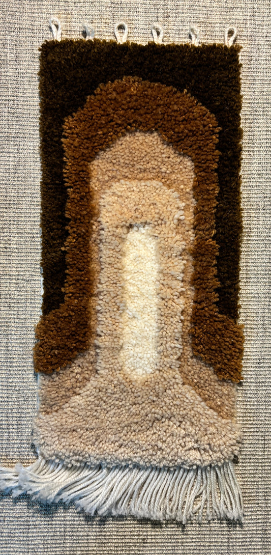 Mid Century Abstract Geometric Latch Hook Tapestry