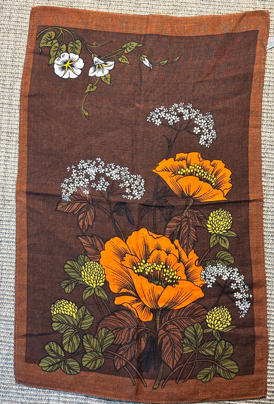 St. Michael Orange and White Poppy Tea Towel