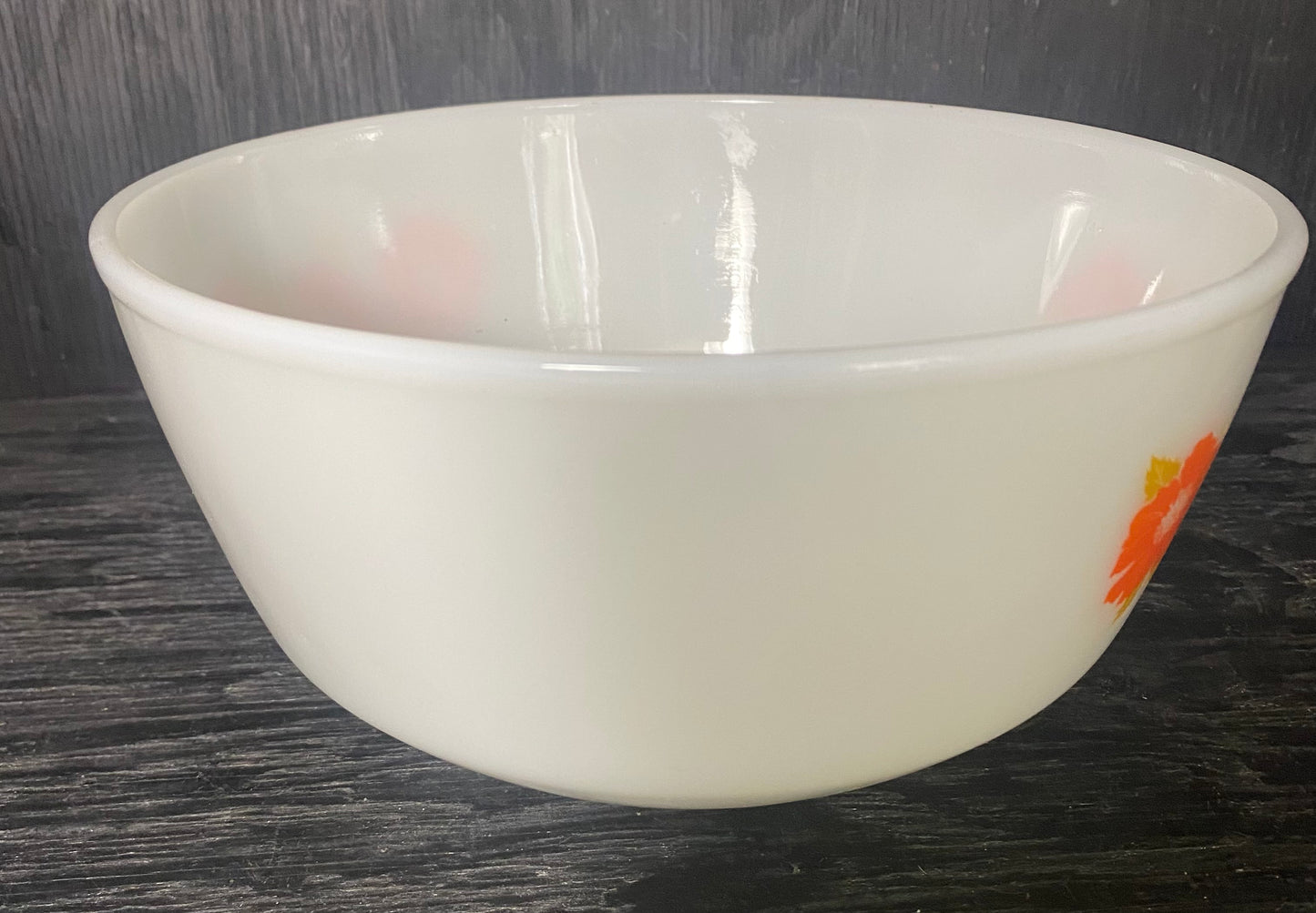 Federal Glass Orange Flower 8 Inch Mixing Bowl