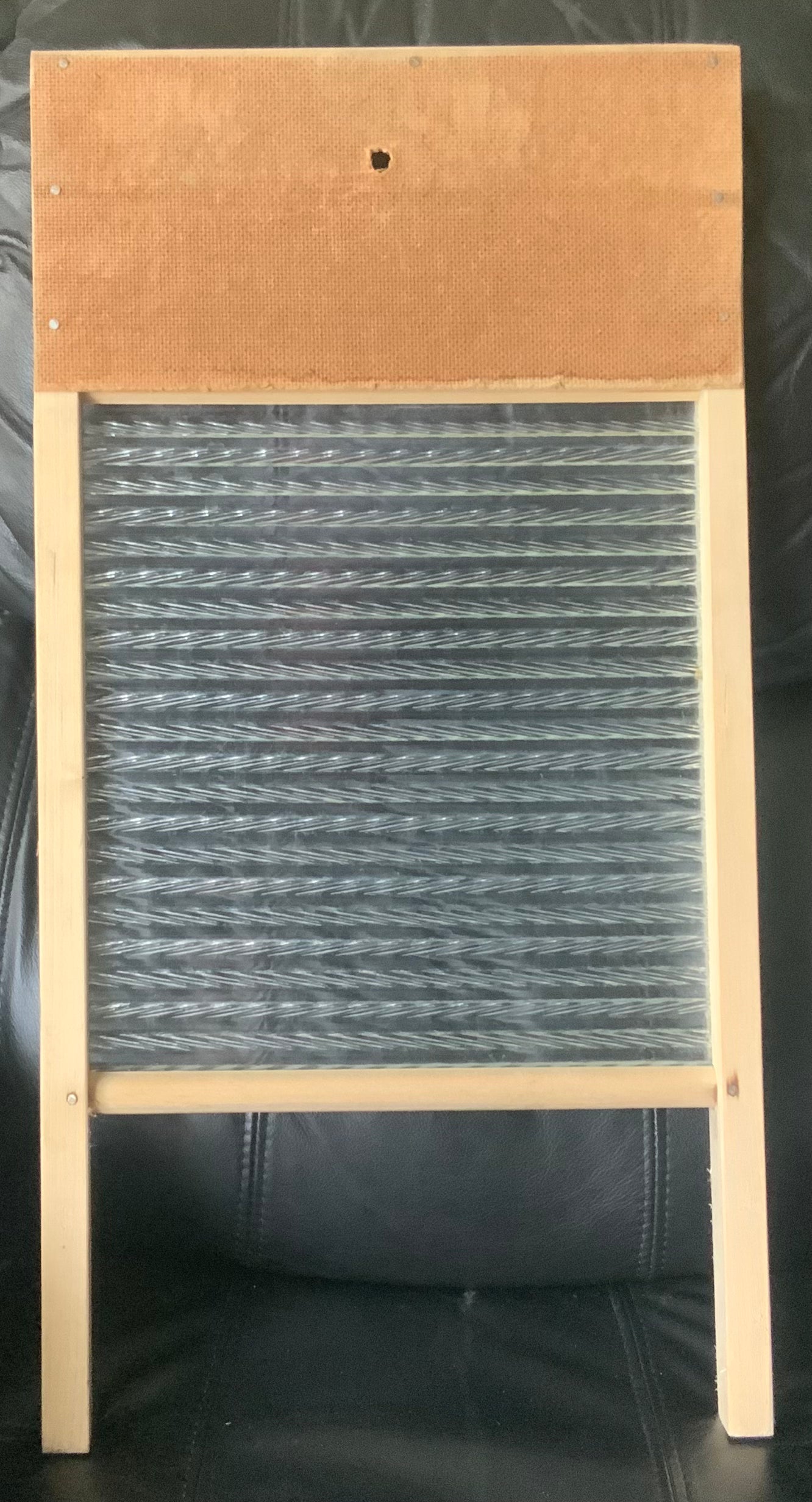 Vintage Canadian Woodenware Wood and Glass Washboard