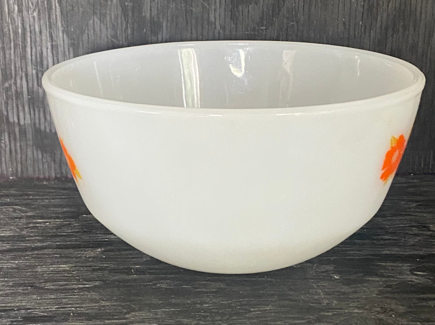 Federal Glass Orange Flower 7 Inch Mixing Bowl