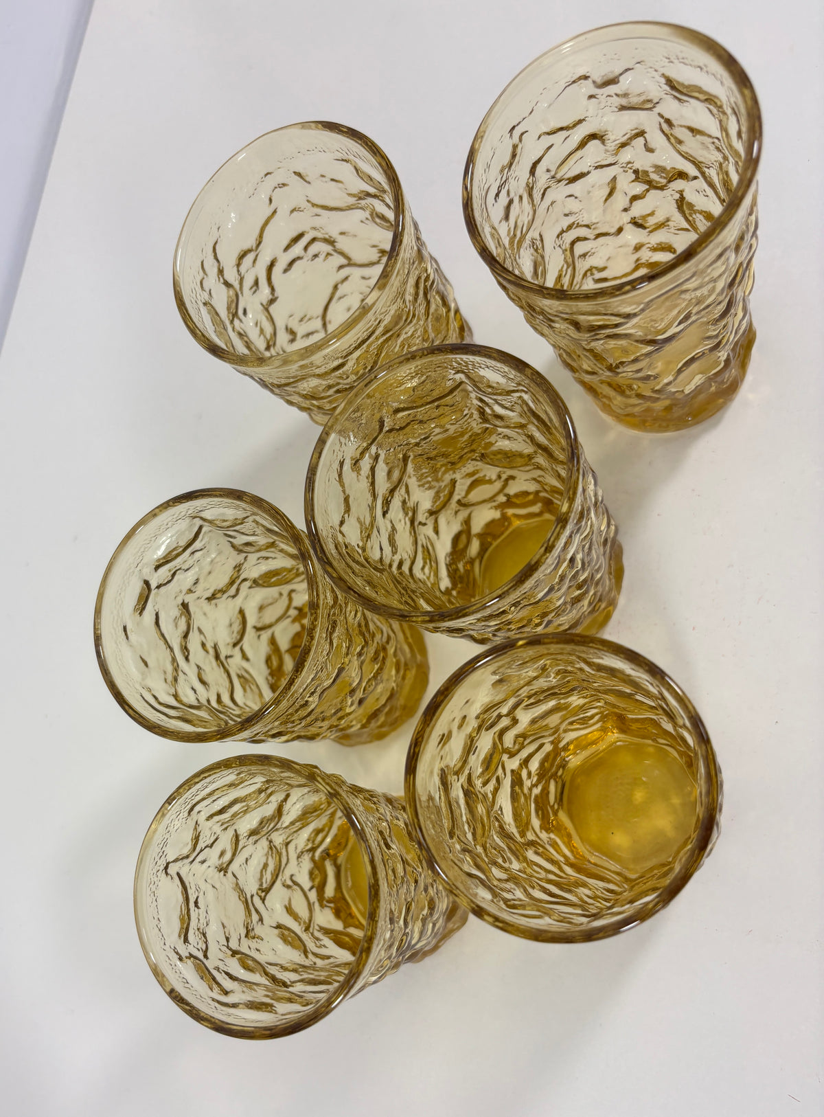 Anchor Hocking Lido Milano Honey Gold Tumbler Glass Set