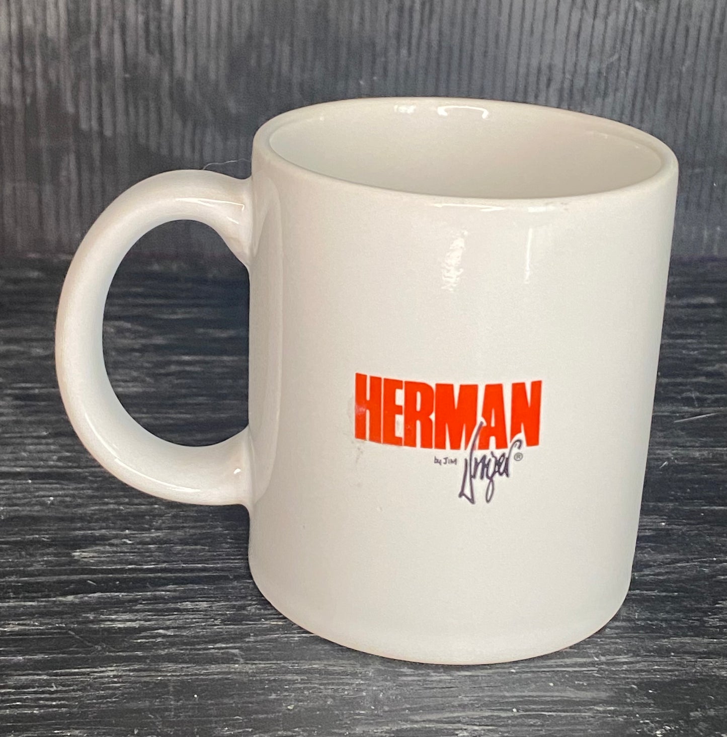 Jim Unger Herman Wrong List for a Bank Mug