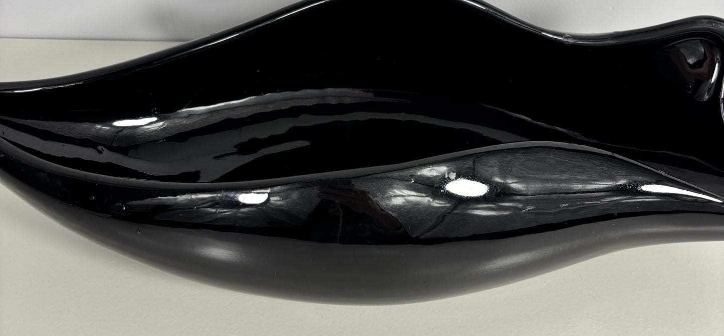Rare Beauceware Black Console Bowl Centrepiece