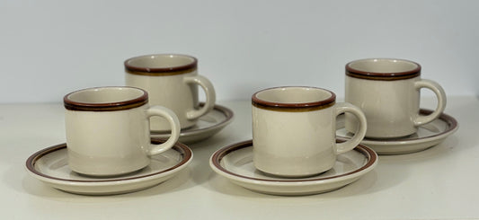 Japan Showa Era Espresso or Tea Mugs and Saucer Set