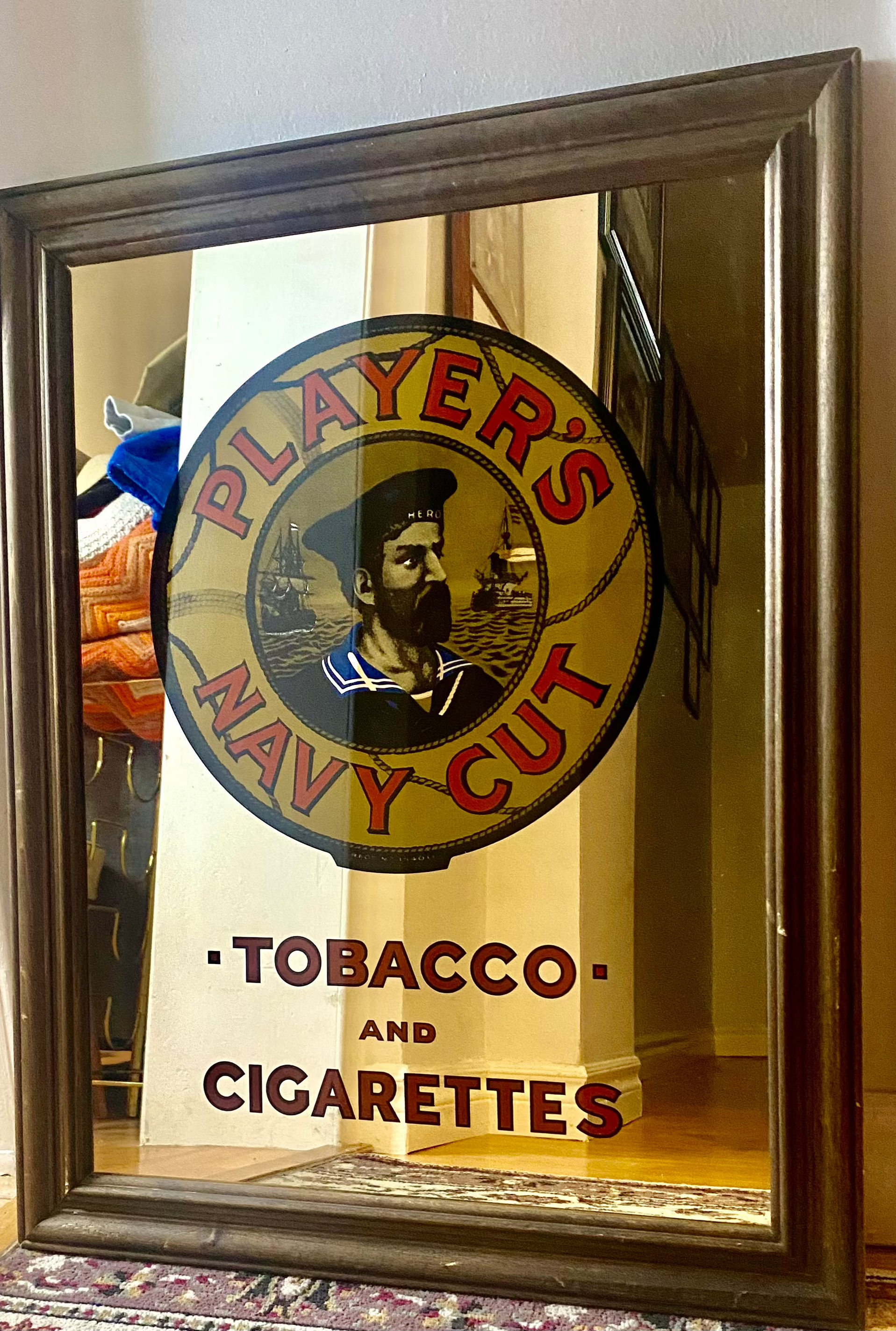 Vintage Tobacco and Cigarettes Advertising Mirror