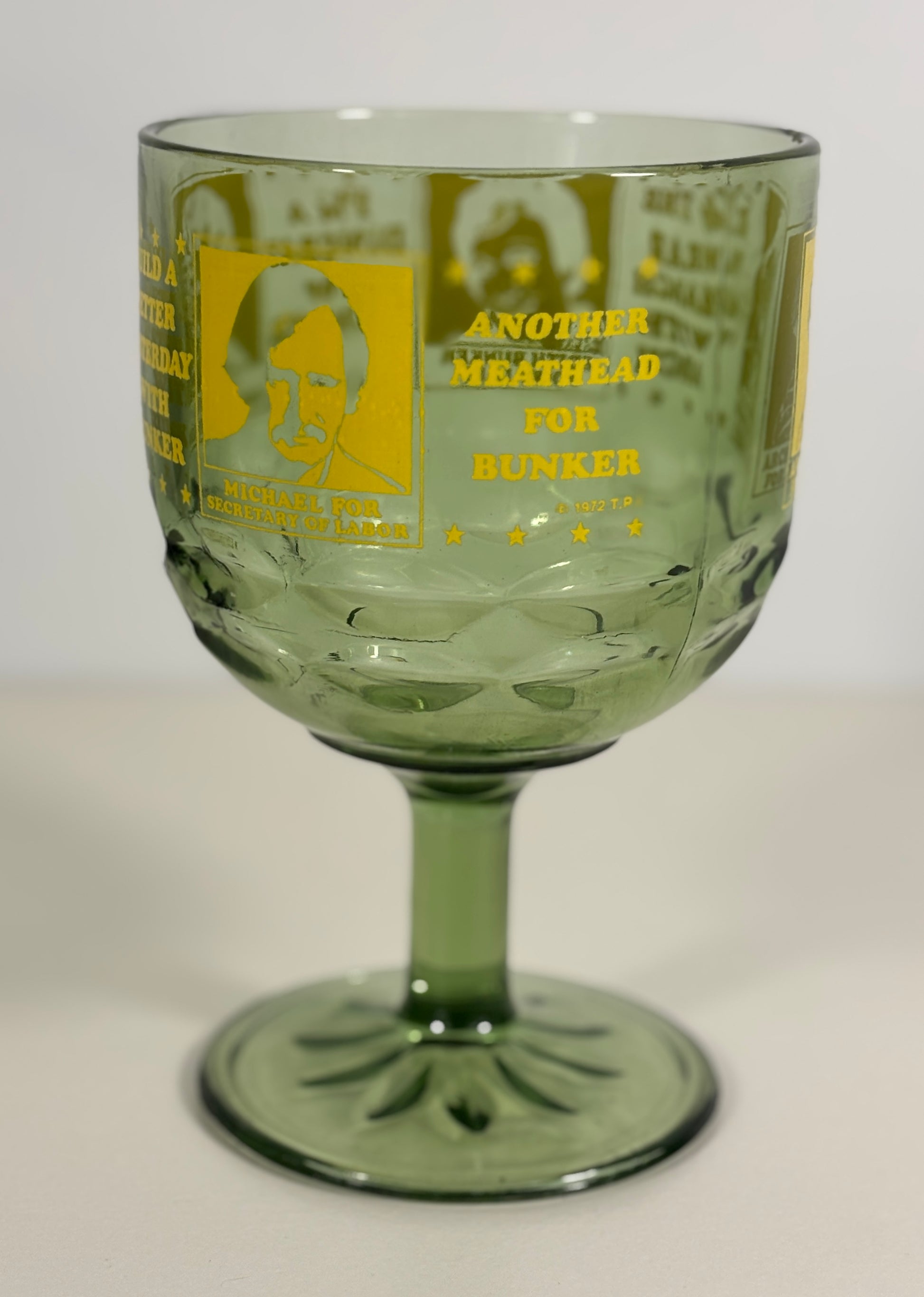 1972 Archie Bunker for President Glass Goblet