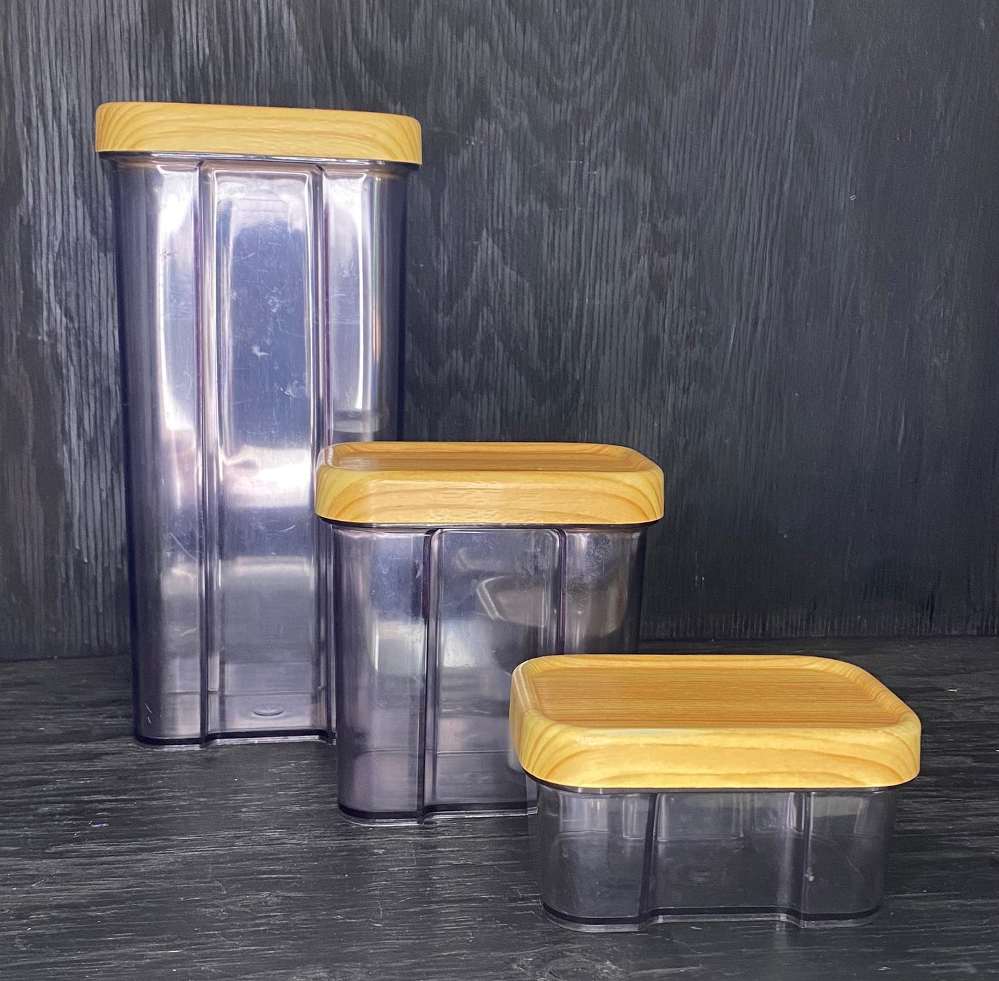 Robex Vintage Wood Grain Food Storage Containers Set